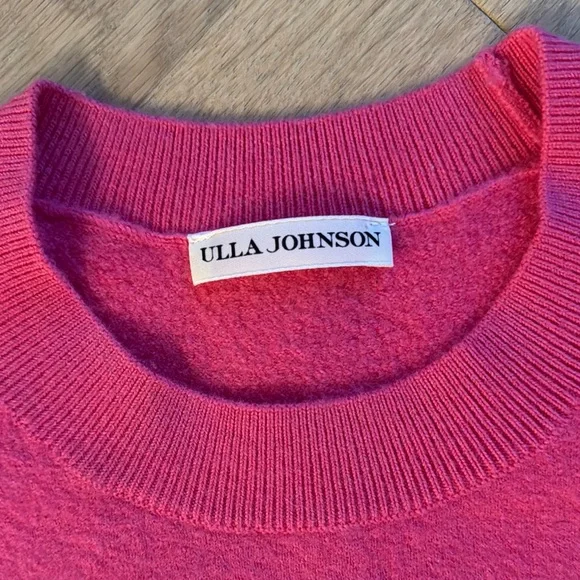Ulla Johnson Pink Crew Neck Sweater with Balloon Sleeves - Picture 2 of 6